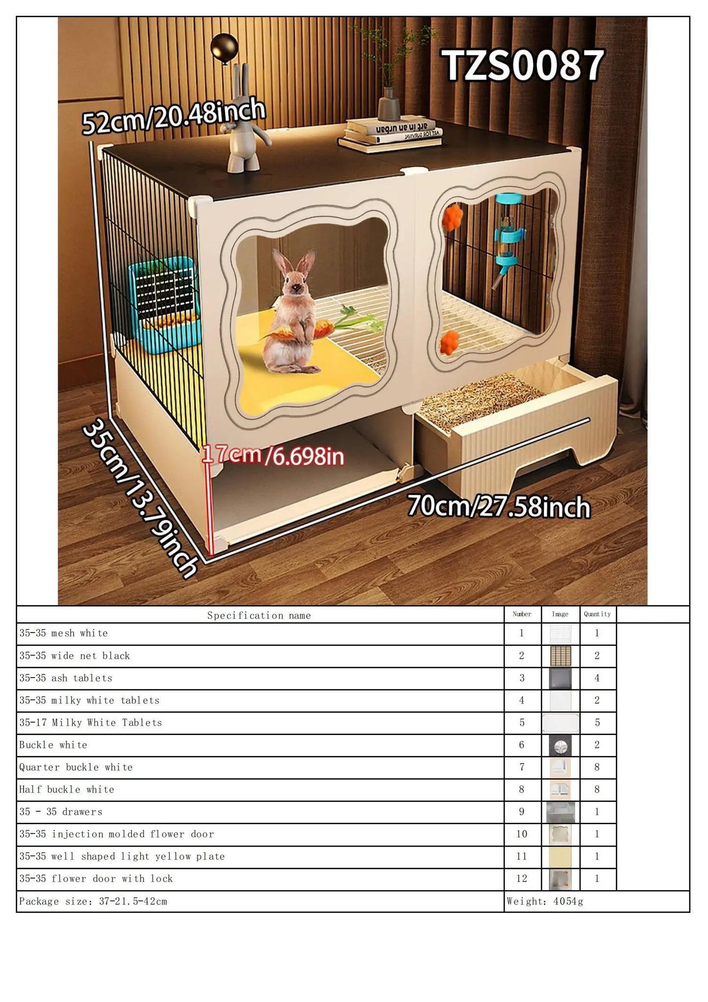 Rabbit Cage. Indoor Home Use with Toilet. Rabbit Villa, Small Dog, Kitten &  Guinea Pig Cage.