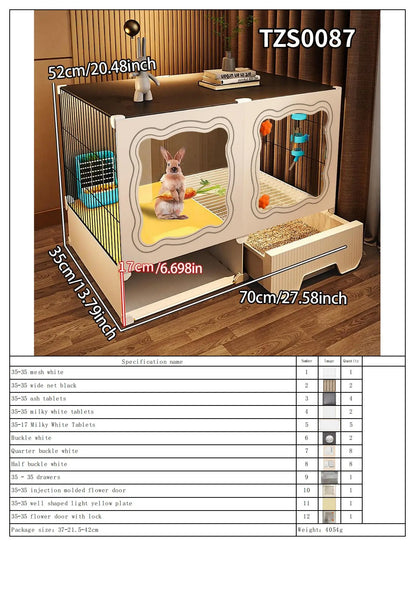 Rabbit Cage. Indoor Home Use with Toilet. Rabbit Villa, Small Dog, Kitten &  Guinea Pig Cage.