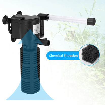 3 in 1 Mini Aquarium Filter. Silent Aquarium Water Purifier. Waterproof Aquarium Air Pump. Submersible Water Purifier for Fish Tank