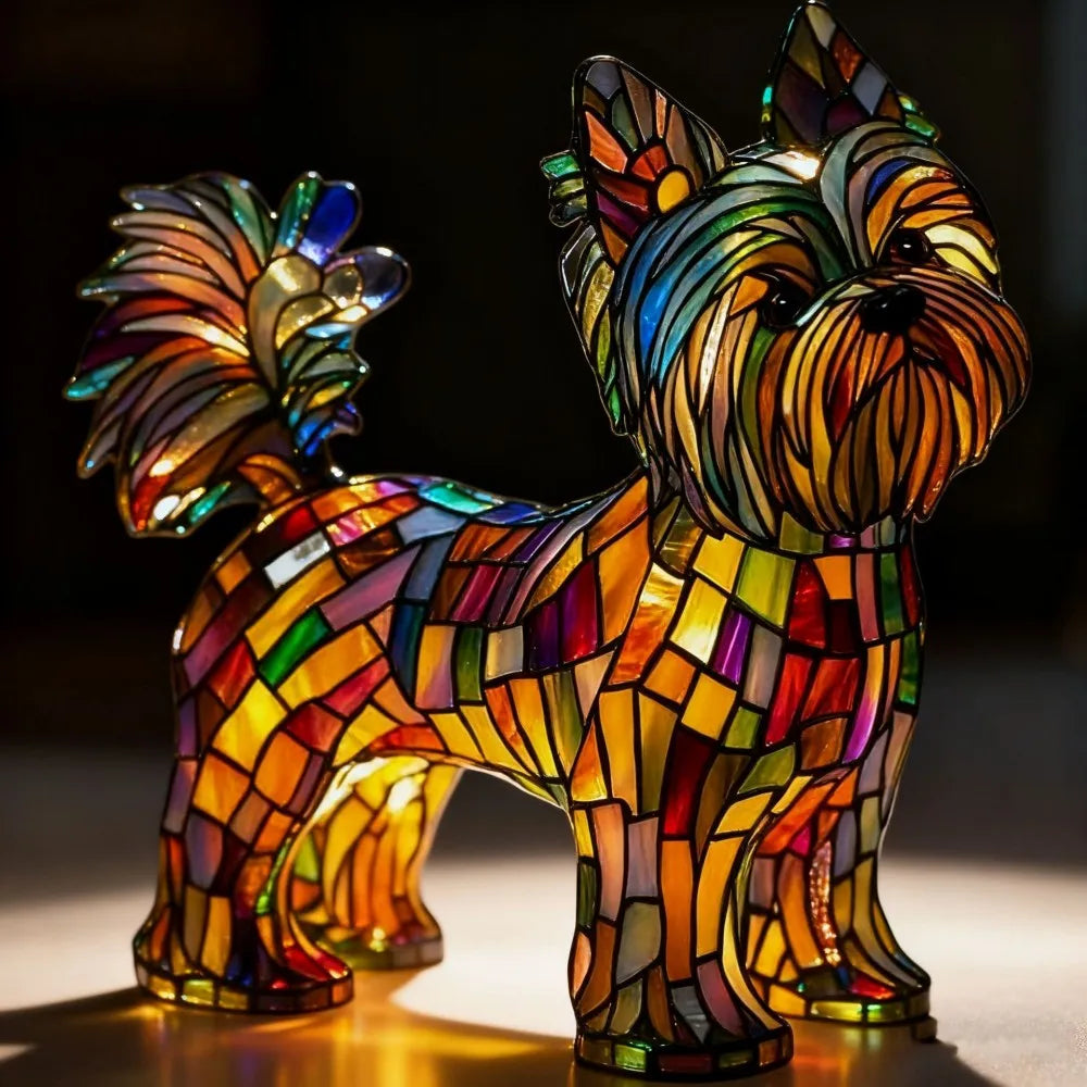 LED Night Light Glowing Dog. Series Artistic Animal Statue. French Bulldog, Labrador Retriever, Golden Retriever. Resin Ornaments