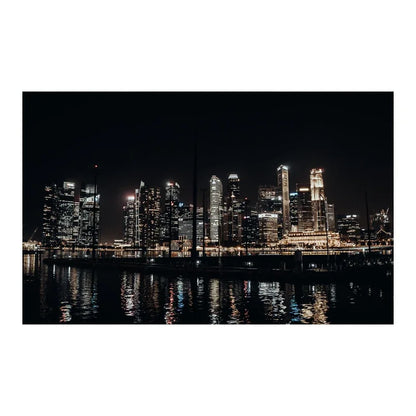3D City Night Scene  Aquarium Background Poster. PVC Adhesive Sticker Fish Tank Underwater World Backdrop