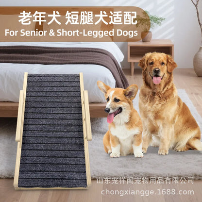 Pet Stairs for Small Dogs and Cats. Wooden Non-Slip Steps with Pine Frame. Chew-Resistant for Bed and Car Access.