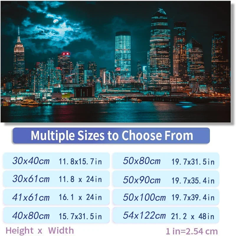 3D City Night Scene  Aquarium Background Poster. PVC Adhesive Sticker Fish Tank Underwater World Backdrop