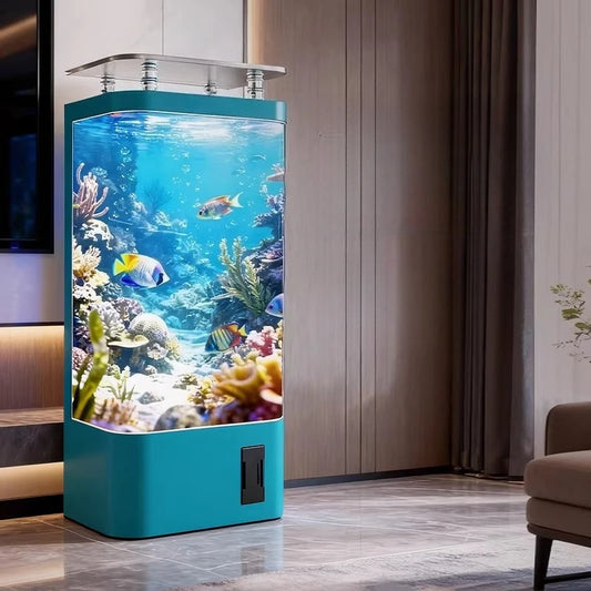 Smart Self-Cleaning Fish Tank - Medium Sized Standing Ecological Aquarium with Built-in Filtration  No Water Change Needed