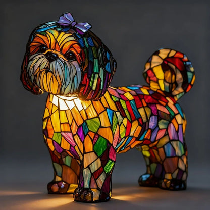 LED Night Light Glowing Dog. Series Artistic Animal Statue. French Bulldog, Labrador Retriever, Golden Retriever. Resin Ornaments