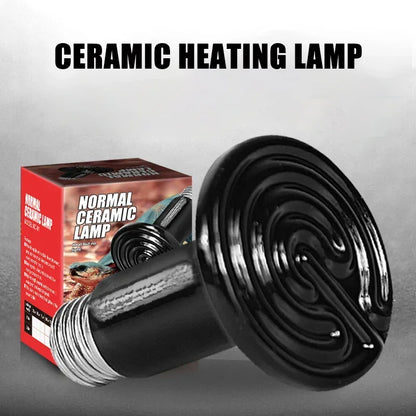 3PCS Reptiles Far Infrared Heating Bulb. 220V/110V 25W 50W 75W 100W E27, Black Ceramic Heat Lamp for Turtle, Snake,  Chameleon