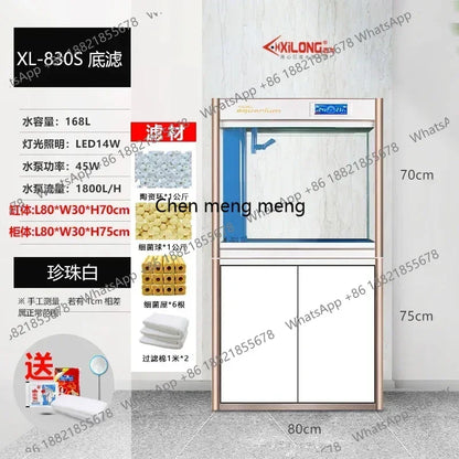 DD132 fish tank bottom filter aquarium. Ultra-white glass. Living room/ household ecological water-free medium and large