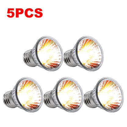 5/10/15/20PC 25W Reptile Heating Light Bulb. Full Spectrum Basking UV Lamp for Turtle, Snake, Lizard & Amphibians Temperature Control
