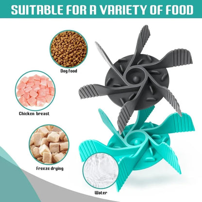Pet Feeder, Plugin. Powerful Suction Cup, Slow Food, Anti Choking Bowl. Convenient, Easy Clean, Extended Dogs Eating Time.