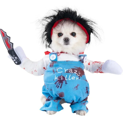 Funny Halloween Pet Costume for Small/Medium Dogs & Cats - Adjustable Puppy Cosplay for French Bulldogs, Chihuahuas & More