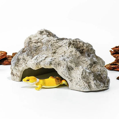 Reptile Rock Hide, Cave Habitat Decor. Shedding Aid, Basking Platform for Turtles, Gecko, Lizard, Snake.Terrarium Landscape Natural