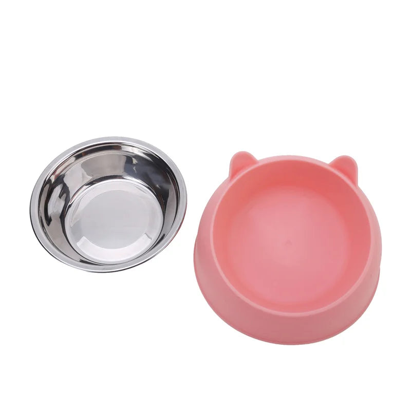 1/2/5pcs Cat Bowl. Creative Inclined Kitten Puppy Food Feeding Bowls. Stainless Steel Pet Dogs/Cats Feeders