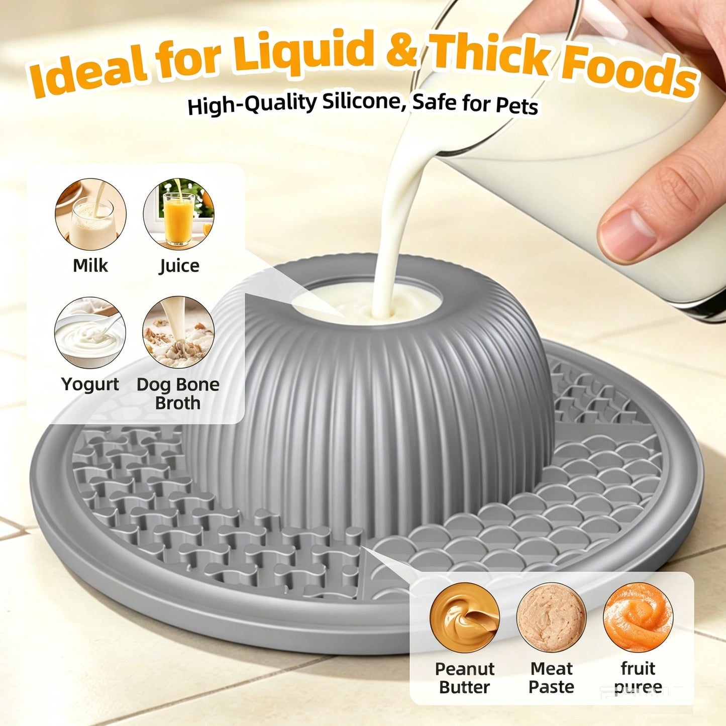 Pet Lick Silicone Mat for Dogs. Anti-Choking Puzzle Dog Food Bowls, Anti-Slip Interactive Training/Dog Feeder.