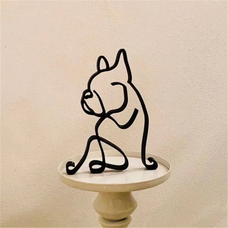 Dog Cat Minimalist Art Sculpture Decor. Gift Metal Decor. Modern Home/Office Accessories. Animal Shape Ornament. Dropshipping