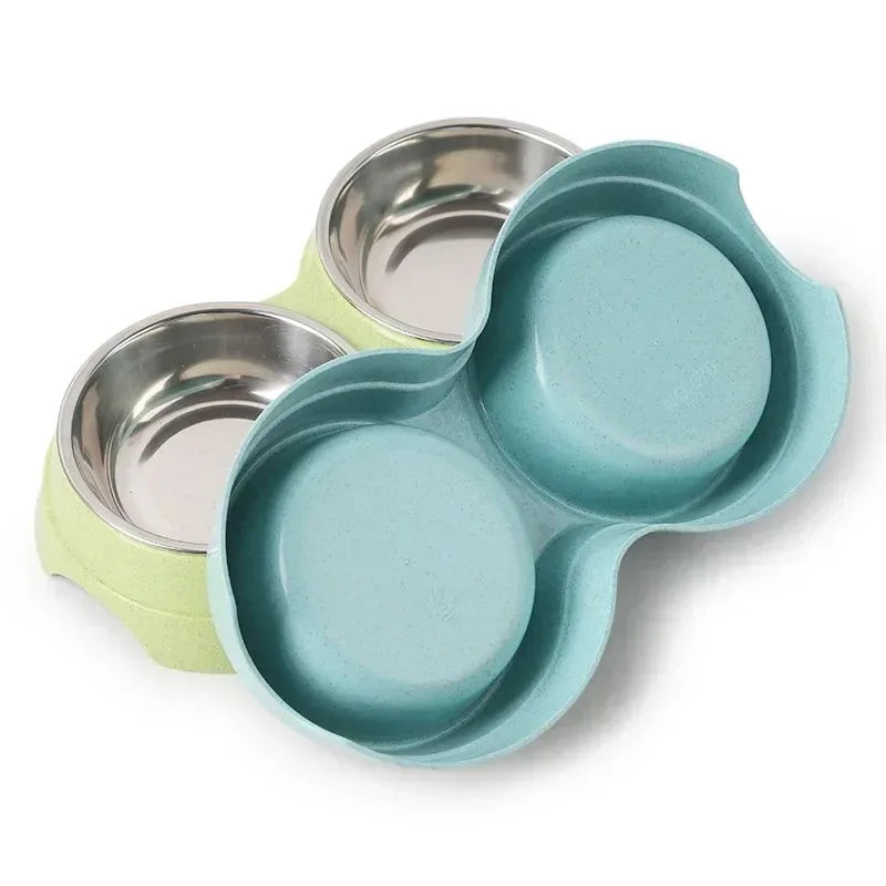 Stainless Steel Double Pet Bowls. Dog Food And Water Feeder Dish. Cat& Puppy Feeding Supplies. Small Dog