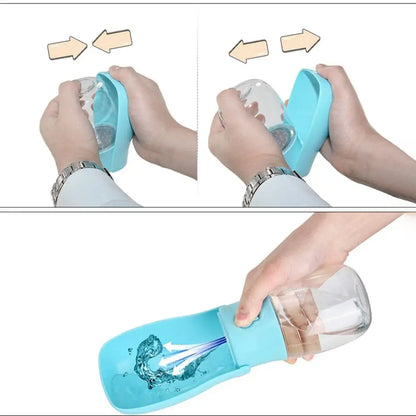 300ml Dog Water Bottle. Foldable, Leakproof, Pet Walking Feeder. Portable Pet Water Dispenser Container