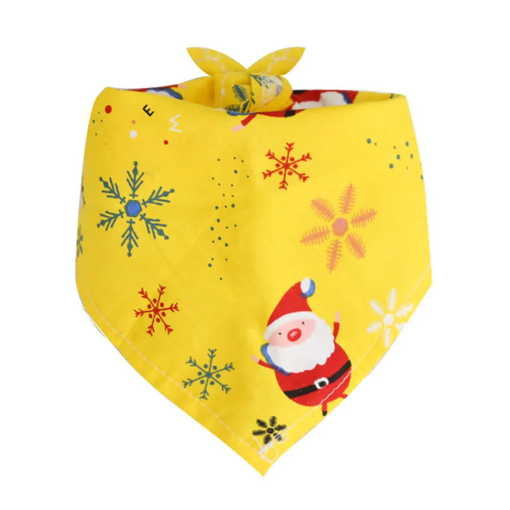 Christmas Dog Bandanas. Christmas Tree and Santa Claus Dog Scarf for Boys and Girls Holiday Bandana for Cats & Dogs