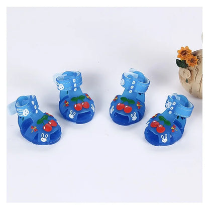 Dog Summer Sandals. Cartoon Fashionable. Anti-slip, Breathable Rain Boots, Waterproof, Wear-resistant