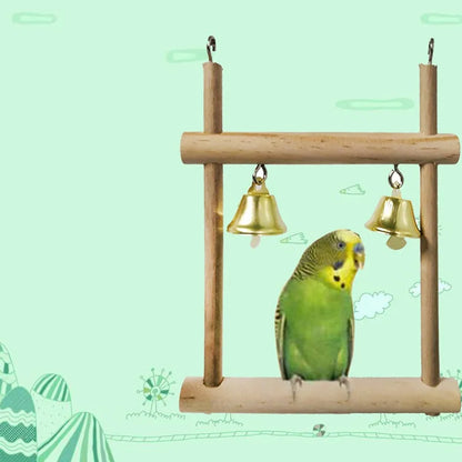 8PC Set. Combination Parrot Bird Toys. Wood Articles Bite Pet Bird Toys. For Parrot Training, Bird Toy Swing, Ball and Bell.