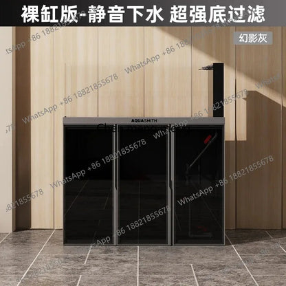 M07 new native stream bottom filter fish tank, landscaping, full set of aquatic plants, ultra-white glass ecological aquarium