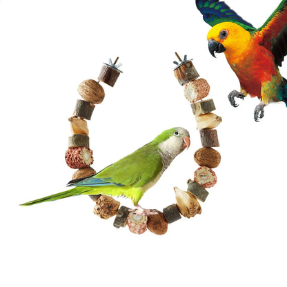 Bird Chew Toys. Natural Teething Game. Wood Cockatiel Toys For Gum Health. Small/Medium Lovebird Cage Accessories.