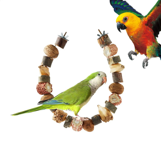 Bird Chew Toys. Natural Teething Game. Wood Cockatiel Toys For Gum Health. Small/Medium Lovebird Cage Accessories.