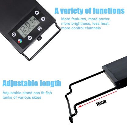 30-60cm Fish Tank 24/7 Full Spectrum Lighting. LED Light Aquarium Aquatic Plant Growth Lamp IP68 Waterproof 100V-240V