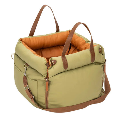 Dog Car Seat with Safety Belt - Non-Slip, for Small Dogs, Washable Travel Carrier with Secure Straps for Safe Car Seat