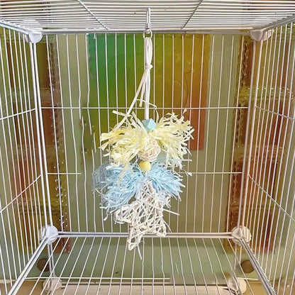 Parakeet Toys. Parrot Cage Bite Toys For Cockatoos, African Grey, Macaws, Love Birds. Fun And Durable.
