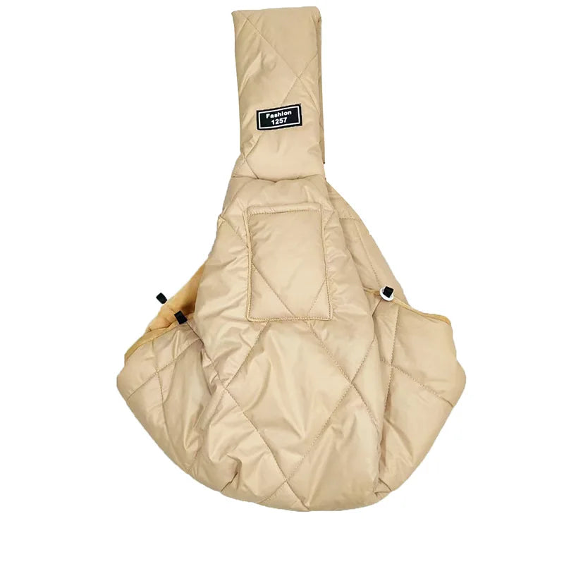 Small Pet Dog/Cat Sling Carrier for 3-15lbs with Pocket. Hands-Free Pet Bag for Dog/Cat/Puppy. Carry Bag for Travel and Walking Outdoor
