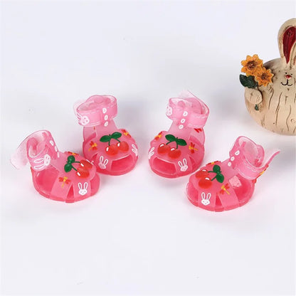 Dog Summer Sandals. Cartoon Fashionable. Anti-slip, Breathable Rain Boots, Waterproof, Wear-resistant