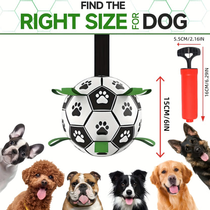 Interactive Dog Soccer Toy with A Grip Ring, Durable Water Ball for Dogs, Dog Chasing and Playing Toy, Without Battery