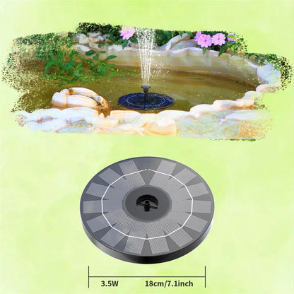 New 1W/1.5W/2.5W/3.5W Outdoor Solar Fountain, Water Pump Bird Bath Fountain with 6 Nozzles Suitable for Courtyard Garden Pools