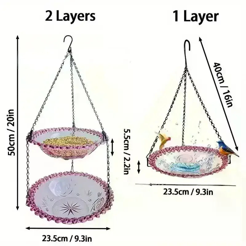New Bird Flower Shaped Hanging Bird Feeder/Birdbath For Garden, Yard, Farm.