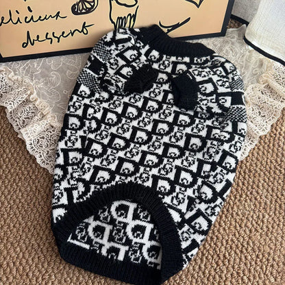 Luxury Designer Dog Winter Clothes, XS-2XL. Warm, Soft Puppy Sweaters Knitted. French Bull Knitwear
