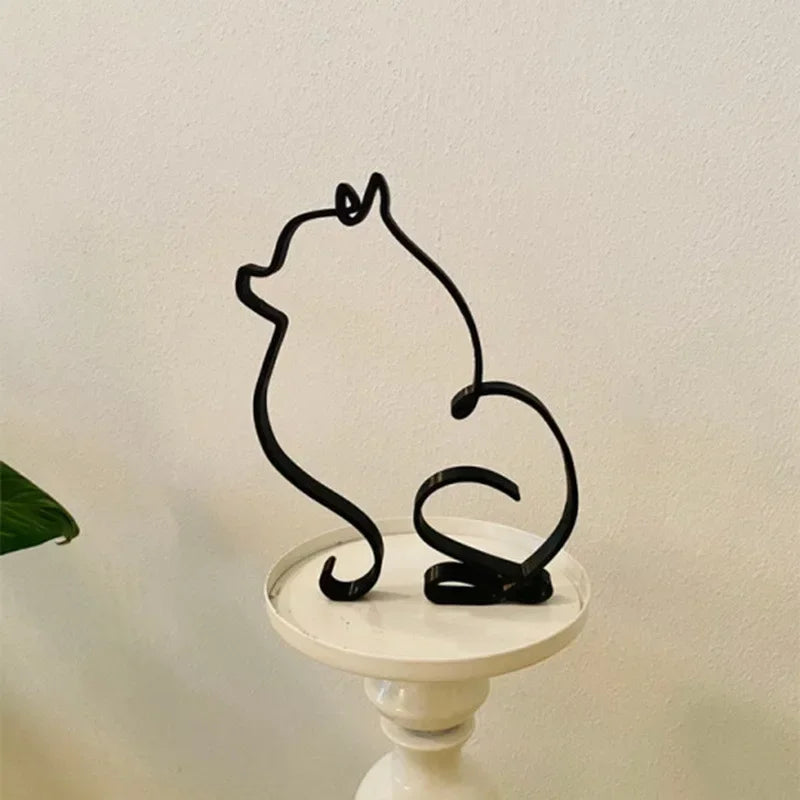Dog Cat Minimalist Art Sculpture Decor. Gift Metal Decor. Modern Home/Office Accessories. Animal Shape Ornament. Dropshipping