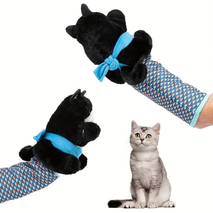 Interactive Cat Wrestling Puppet Toy with Poseable Limbs, Plush Stuffed Animal for Indoor Play. Durable & Safe cat/dog toy
