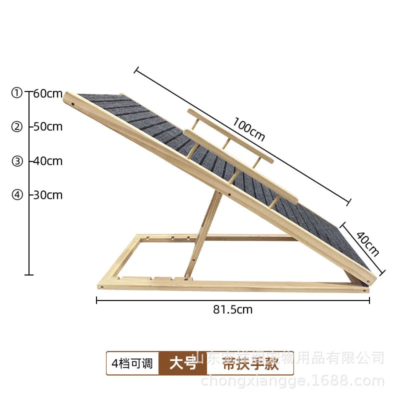 Pet Stairs for Small Dogs and Cats. Wooden Non-Slip Steps with Pine Frame. Chew-Resistant for Bed and Car Access.