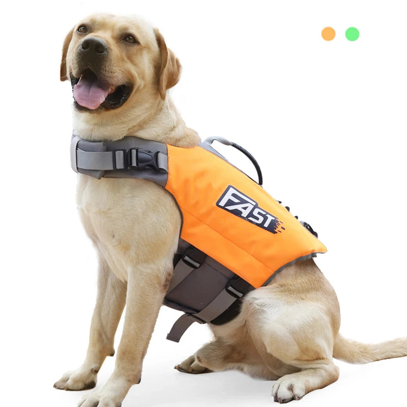 Pet Life Jacket/Safety Vest for Dogs. Swim Fashion. Adjustable, Reflective in Pool or Surfing, Drifting. Dog Life Vest