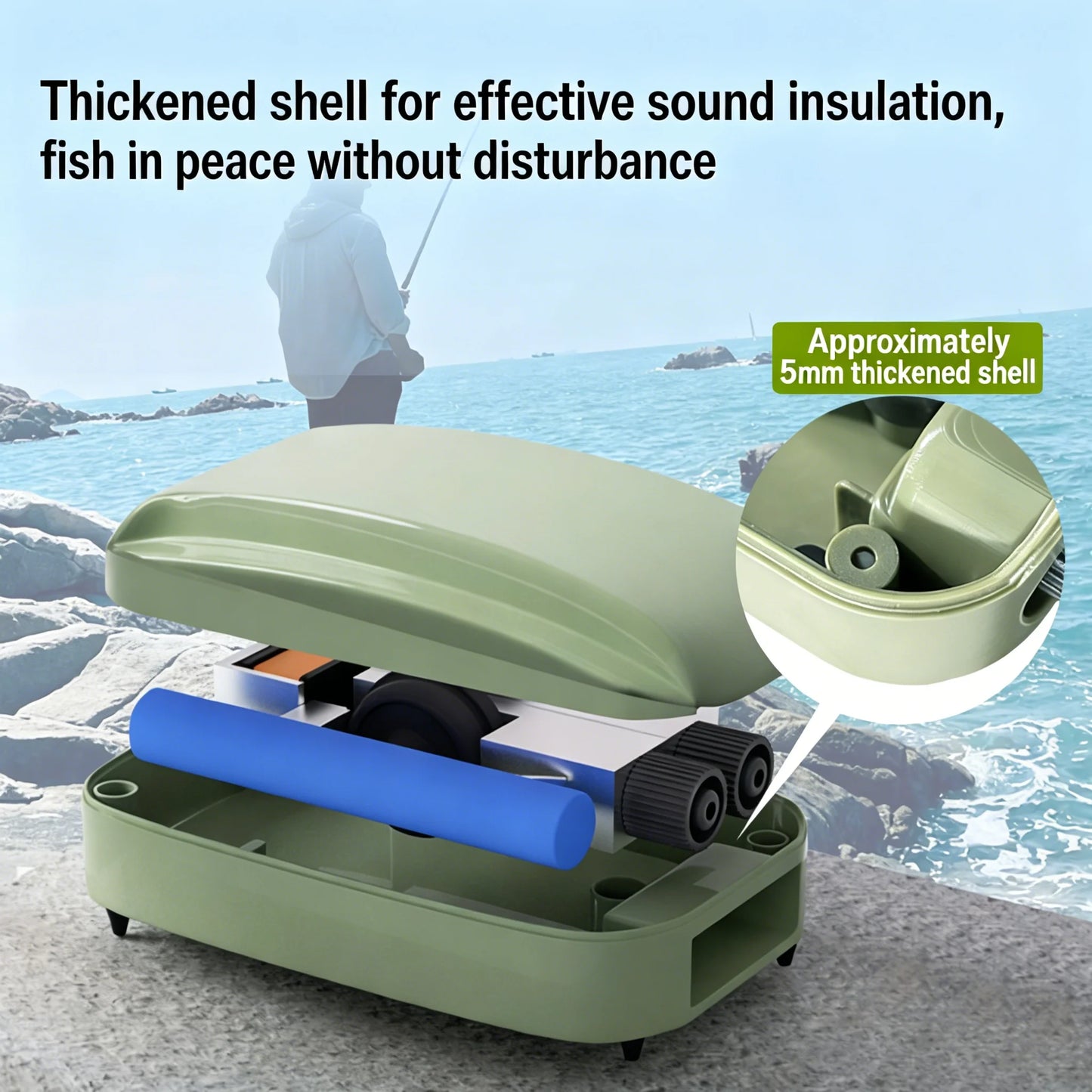 Aquarium Oxygen Air Pump Compressor Charging Silent USB with Battery Portable Oxygenator 2000mA Outdoor
