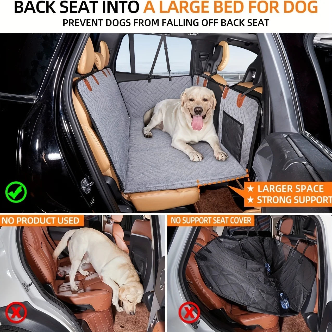 Dog Seat Cover for the Car. For Pets, Waterproof Pet Seat Cover/Hammock. Scratch Proof, Nonslip, Durable Soft Pet Back Seat Covers