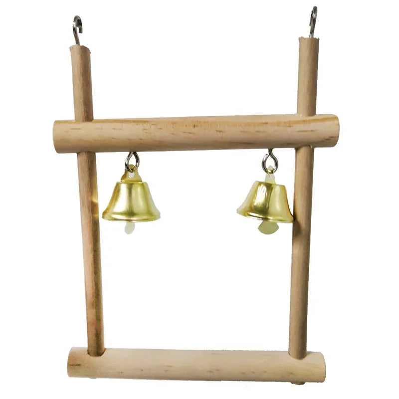 8PC Set. Combination Parrot Bird Toys. Wood Articles Bite Pet Bird Toys. For Parrot Training, Bird Toy Swing, Ball and Bell.