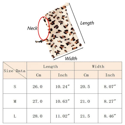 Fleece High Neck Dog Hat. Winter Pet Accessories for Dogs & Cats. Windproof Warm Leopard Puppy Headgear