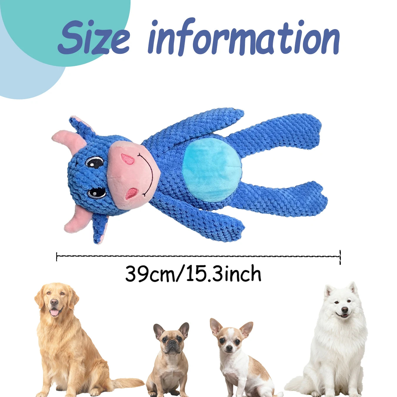 Durable Interactive Plush Dog Toy. Soft Large Companion Toy for Small Medium Large Dogs