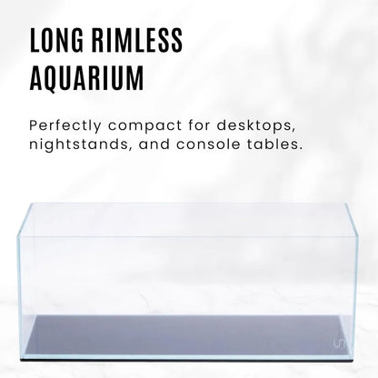 UNS Ultra Clear Rimless Fish Tank with 45 Mitered Edge and Leveling Mat Included 3.4GAL 13L Capacity 17.71x6.69x6.69 in 45x17x1