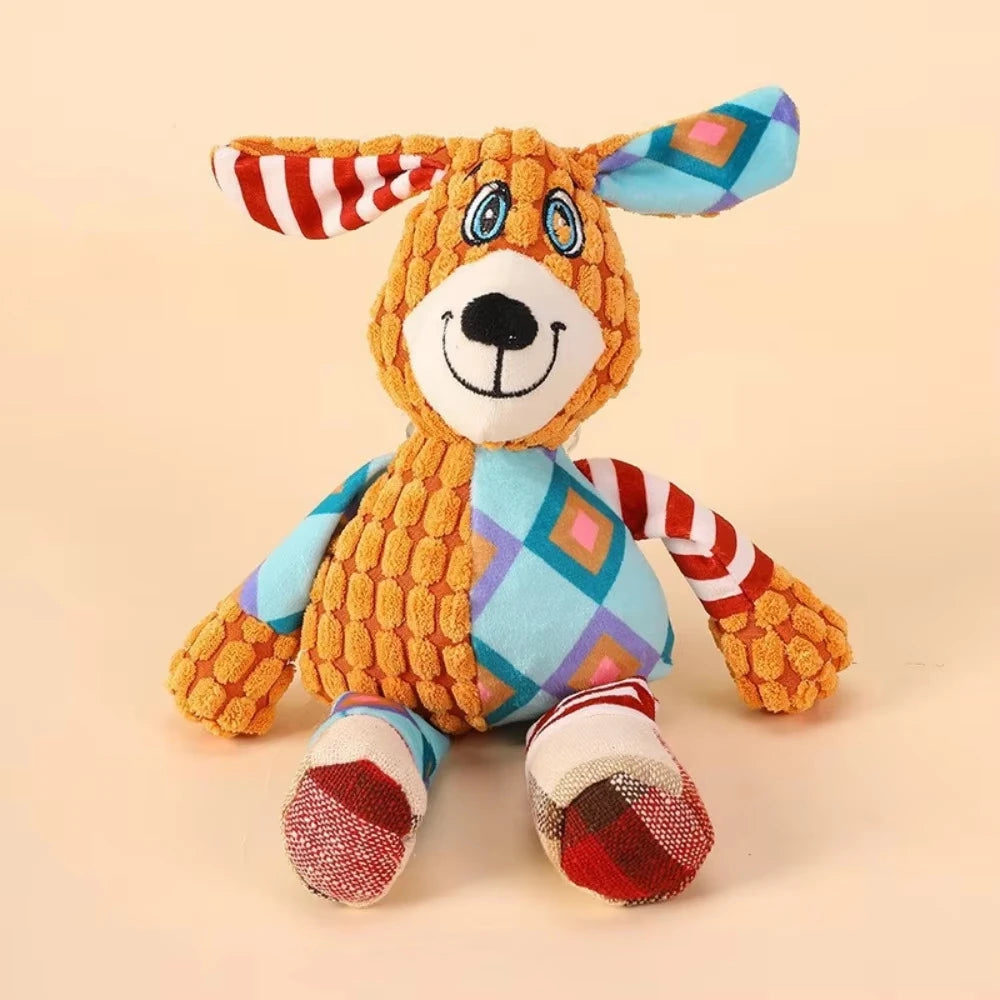 Pet Plush Toys. Cute Elephant Plush Chew Toy. Squeaky, Bite-Resistant, Puppy Teething Training.