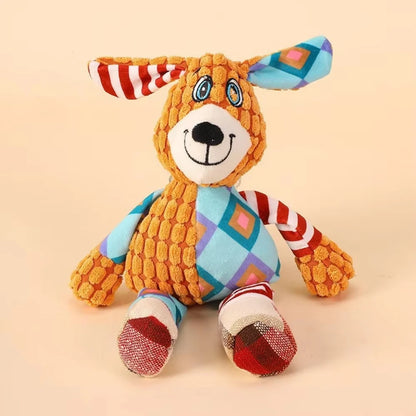 Pet Plush Toys. Cute Elephant Plush Chew Toy. Squeaky, Bite-Resistant, Puppy Teething Training.