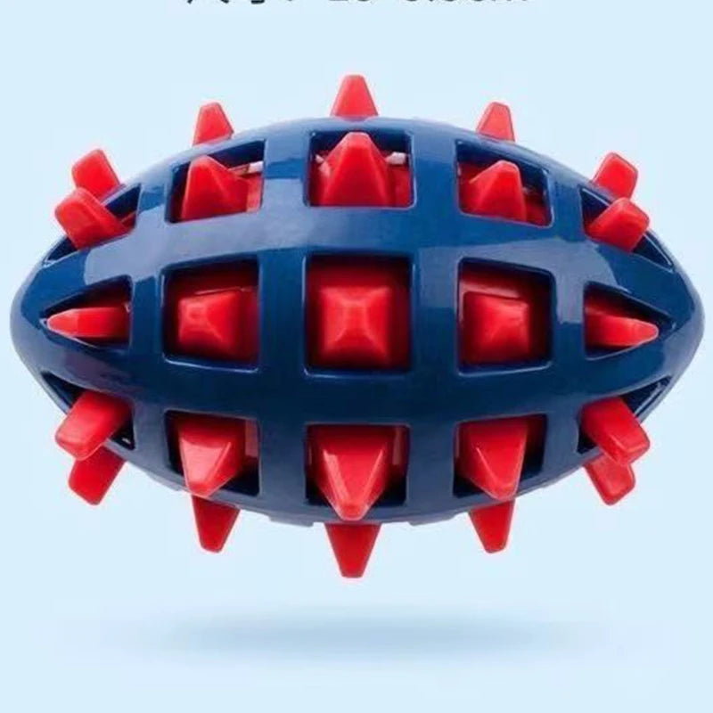 Dog rubber rugby, soft spines, teeth grinding, bite resistance, squeezing, vocalization accompanying large and medium-sized dogs