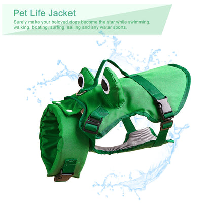 Dog Life Jacket Enhances Buoyancy, Adjustable for Safe Fit to Pet Body. Swimming, Rowing, Surfing Pet Flotation Vest