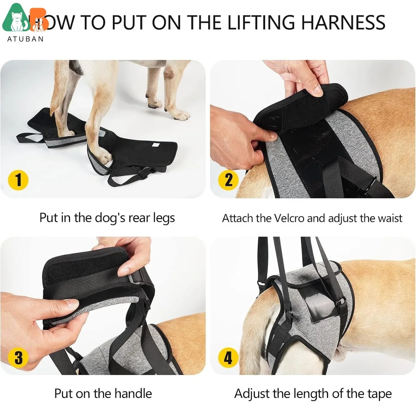 Dog Sling for Dogs.. Hind Leg Support to Help Rehabilitate The Hind Limbs of Elderly Dogs. Weak Hind Legs, Disabilities and Injuries